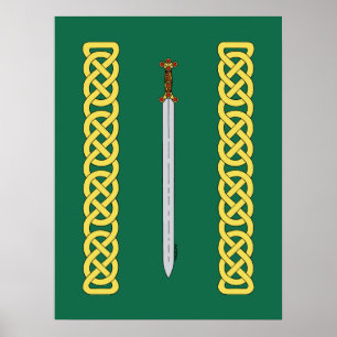 Póster Espada celta e Knotwork