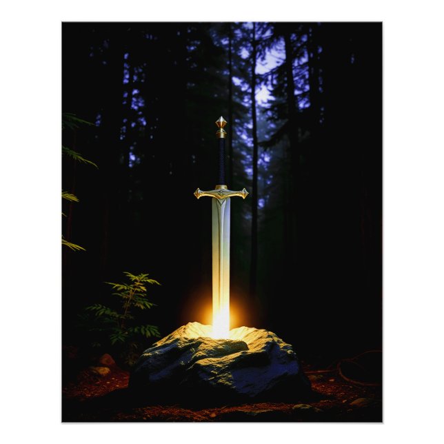 Póster Espada Excalibur Na Pedra (Frente)