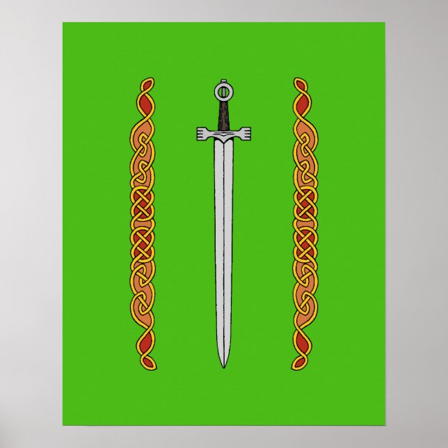 Poster Espada Irlandesa e Knotwork (Frente)