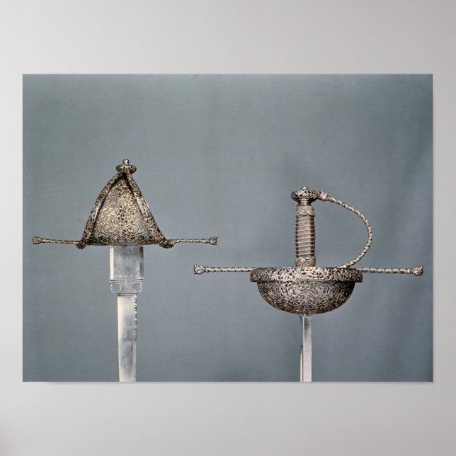 Poster Espadas: Pratique de aço biselado com casco (Frente)