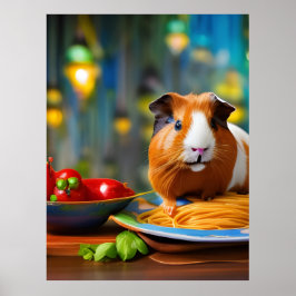 Poster Espaguete de Comida de Suíno