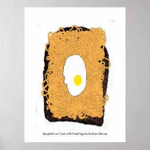 Poster Espaguetes no brinde com ovo fritado
