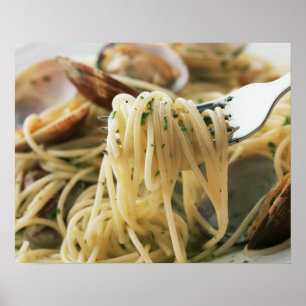 Poster Espaguetes Vongole Bianco
