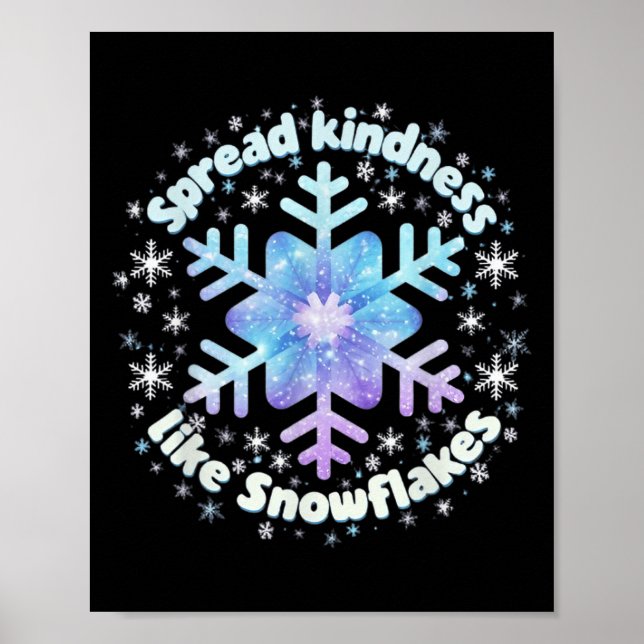 Poster Espalhar gentileza Como Flocos de Neve Professora  (Frente)