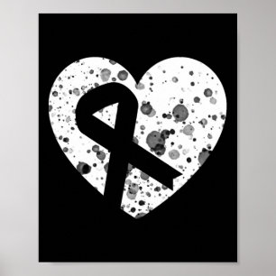 Poster Espalhe Amor Com Coração Gráfico E Fita Câncer