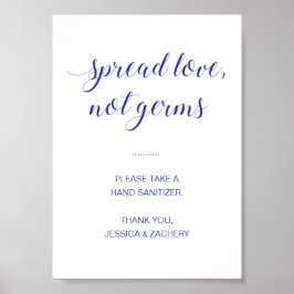 Poster Espalhe Amor Não Germes Azul Desinfetante para as 