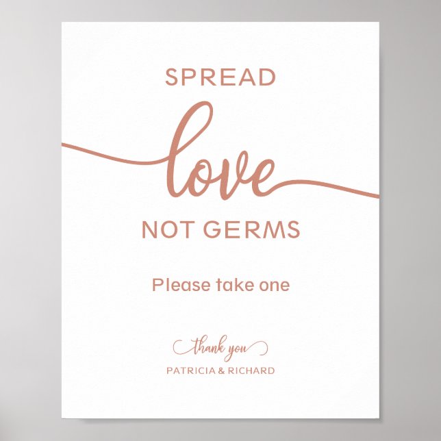 Poster Espalhe Amor Não Germes Sinal de Favor de Desinfet (Frente)