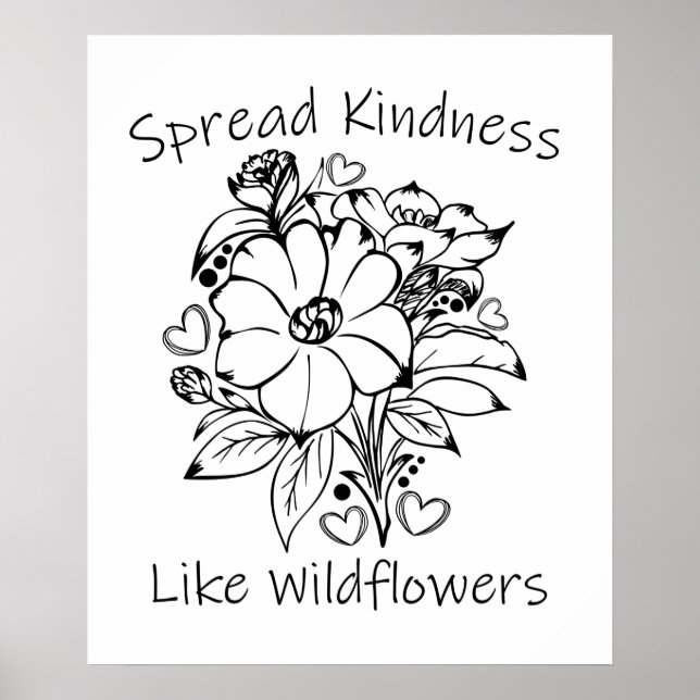 Poster Espalhe Bondade como Flores Silvestres (Frente)