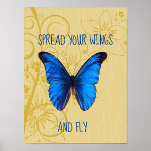 Poster Espalhe sua arte das citações da borboleta das