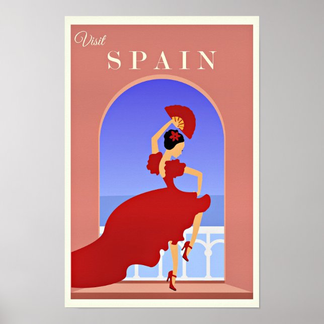 Poster Espana Travel Poster, Flamenco Dancer, (Frente)