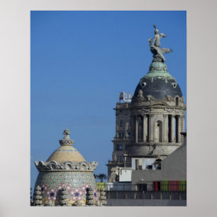 Póster Espanha, Catalunha, Barcelona. Cobertura de Barcel