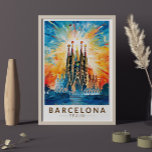 Poster Espanha de Barcelona La Sagrada Familia Viagem Art<br><div class="desc">Design de viagem de vetor de Barcelona. Barcelona,  a capital cosmopolita da Catalunha da Espanha,  é conhecida pela sua arte e arquitetura.</div>