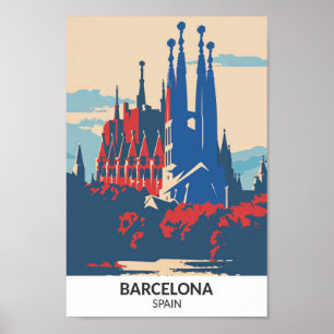 Poster Espanha de Barcelona Viagem Trabalho de arte