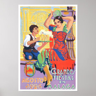 Poster espanha de Málaga de 1926