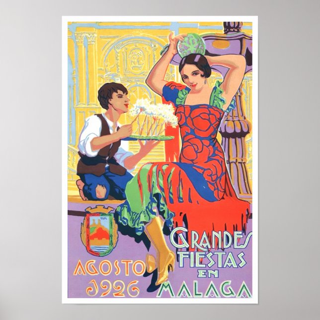 Poster espanha de Málaga de 1926 (Frente)