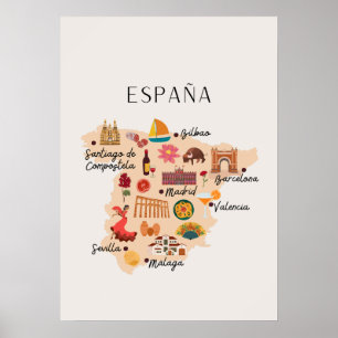 Poster Espanha de viagem de de de