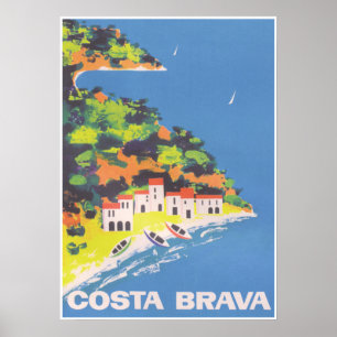 Poster Espanha de Viagens vintage da Costa Brava