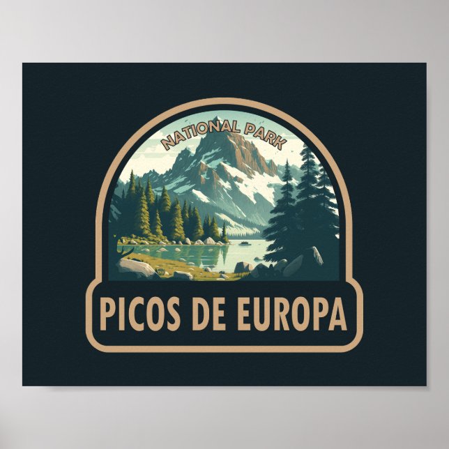 Poster Espanha do Parque Nacional Picos de Europa (Frente)