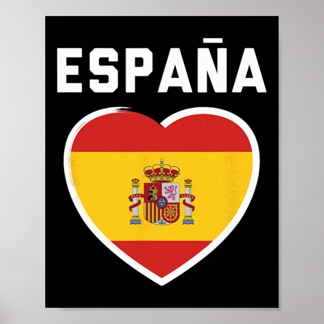 Poster Espanha E Espana - Futebol E Jersey De Bandeira De (Frente)