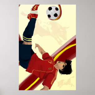 Poster Espanha Espanhola La Furia Roja 2014 Futebol de Sa