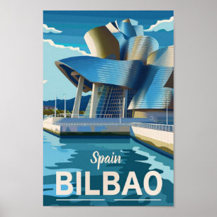 Poster Espanha Famosa de Bilbao Vintage