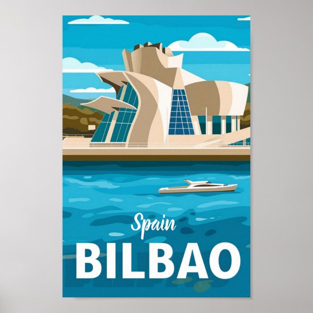 Poster Espanha Famosa de Bilbao Vintage (Frente)
