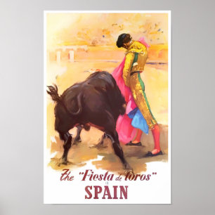 Poster Espanha Fiesta de Toros viagens vintage