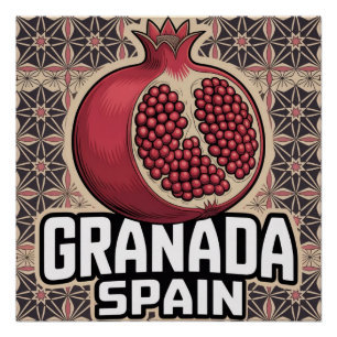 Póster Espanha Granada Pomegranate Sticker