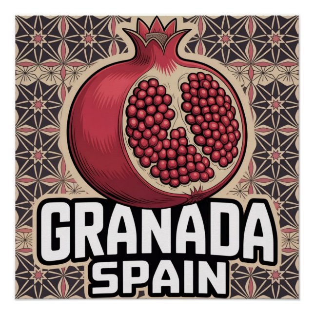 Póster Espanha Granada Pomegranate Sticker (Frente)