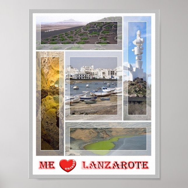 Poster Espanha - Ilhas Canárias - Lanzarote - I Love - (Frente)
