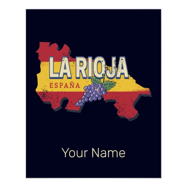 Póster Espanha La Rioja Vinha Vintage Região Retro (Frente)