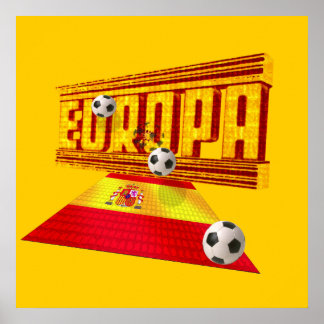 Póster Espanha Road to Europe soccer futebol dá ideias