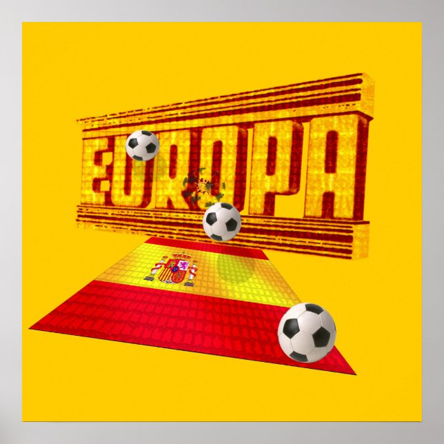 Póster Espanha Road to Europe soccer futebol dá ideias (Frente)