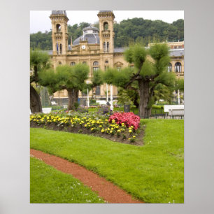 Poster Espanha, San Sebastian. Estância costeira popular,