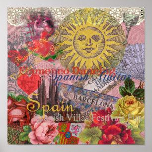 Póster Espanha Sunshine Espanha Férias Viagem