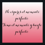 Poster Espanhol - Ambre Rosa - Sem esperas...<br><div class="desc">Não espere pelo momento perfeito. Pegue o momento e torne-o perfeito.</div>