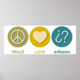 Póster Espanhol do amor da paz