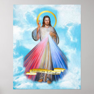 Poster Espanhol Jesus Divina Misericordia Cielo Azul