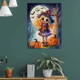 Poster Espantalho Bonito em Florestas Spooky,