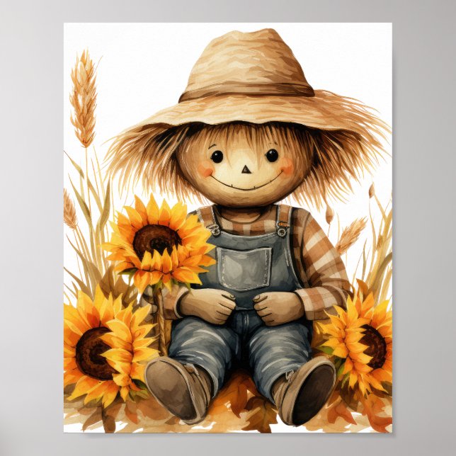 Poster Espantalho com girassol (Frente)