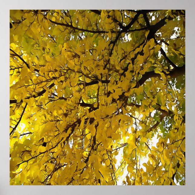 Poster Espantoso Folhas de outono Vibes Abstrato (Frente)