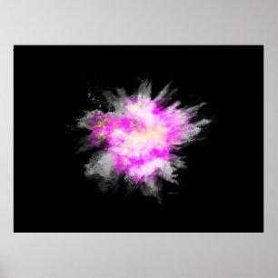 Poster Espantoso Pintor Explosão Cor-de-rosa Amarelo