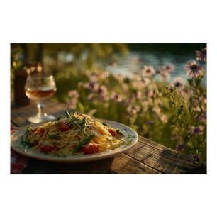 Póster Esparguete com Dicas de Aspargos por um Riverbank