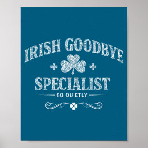 Poster especialista em despedida irlandesa engraçado dia