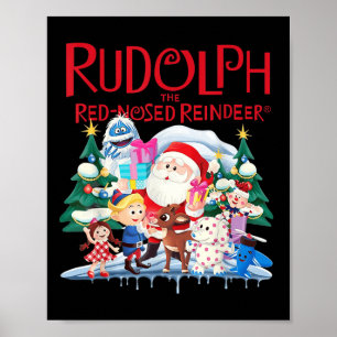 Poster Especificação de Natal do Cute Rudolph The Red Nos