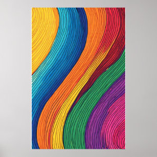 Poster Espectro De Fluxo: Um Abstrato Vibrante Arco-Íris