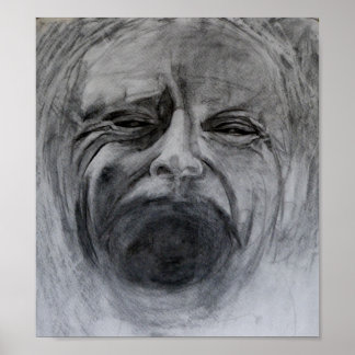 Póster Espelhamento de carvão e lápis em papel