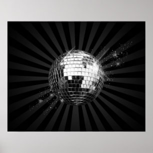 Poster Espelhamento de Disco em Preto