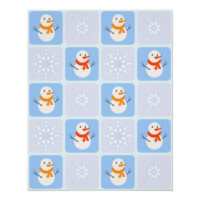 Póster Espelho de neve e flocos de neve com verificação d (Frente)