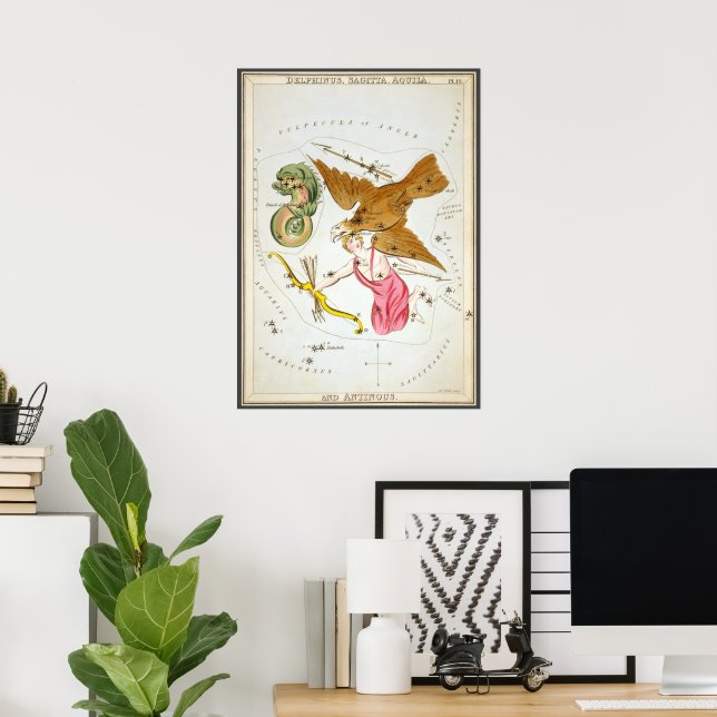 Poster Espelho de Urânia, Mapa Celeste de Astronomia Anti (Escritório em casa)